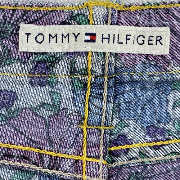 Tommy Hilfiger Womens 10 Floral Lined Jeans Loose Fit Straight Y2K Retro Denim - Picture 5 of 16